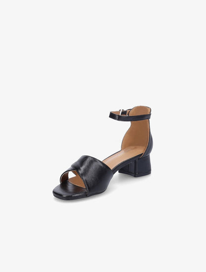Sandales à brides et ganses ajourées - Noir - 3