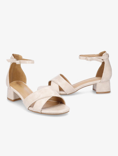 Sandales à brides et ganses ajourées - Beige - 4