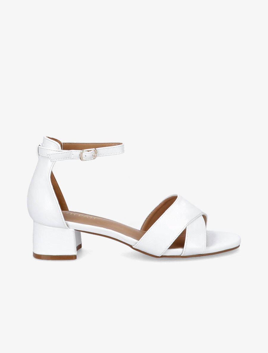 Sandales à brides et ganses ajourées - Blanc - 1