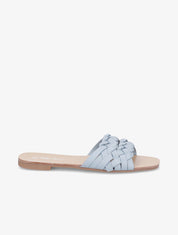 Mules tressées en simili - Bleu - 1