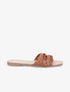 Mules tressées en simili - Camel - 1