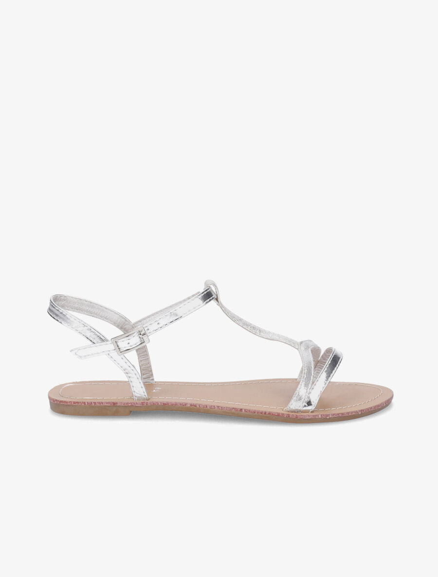 Nu-pieds à bride en T irisée - Argent - 2