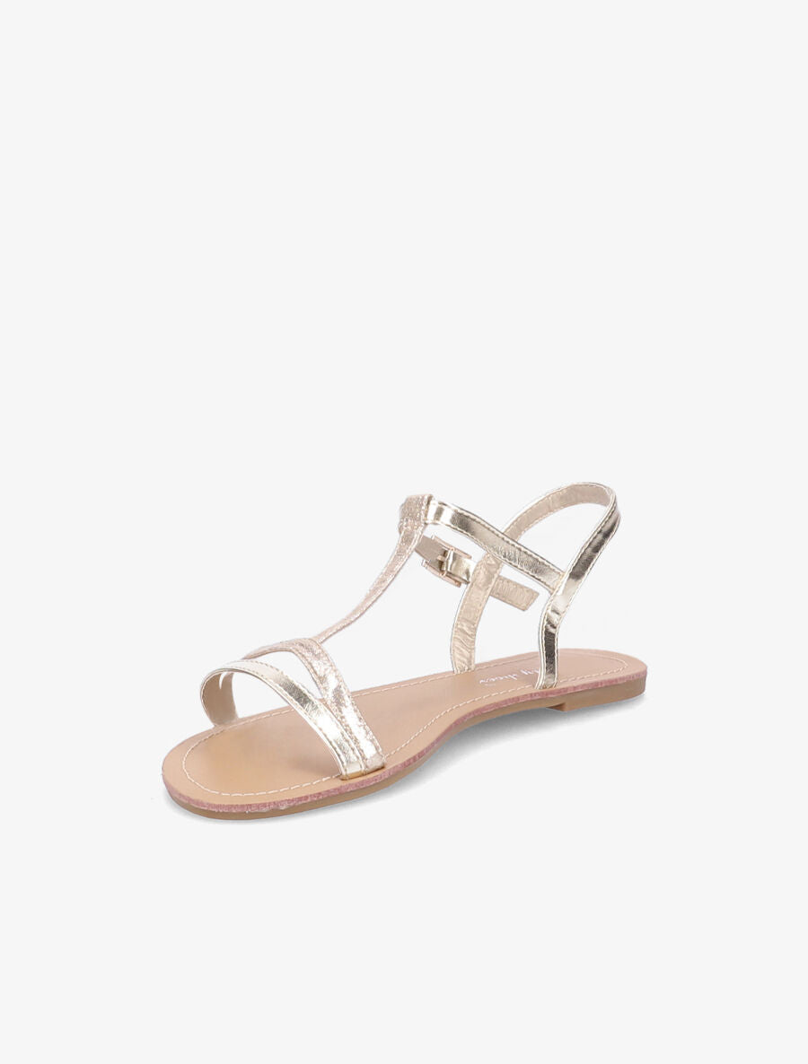 Nu-pieds à bride en T irisée - Or - 3