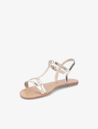 Nu-pieds à bride en T irisée - Or - 3
