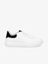 Sneakers à contrefort et languette en suédine - Blanc/noir - 5
