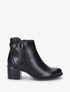 Bottines à zip décoratif et lanière - Noir - 1