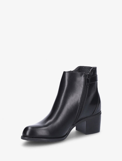 Bottines à zip décoratif et lanière - Noir - 3