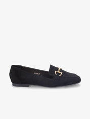Slippers en suédine à boucles métalliques - Noir - 1