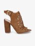 Sandales en suédine à talons ajourées style triangle - Camel - 5