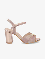 Sandales à brides croisées pailletées - Rose gold - 5