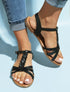 Nu-pieds à ganses tressées - Noir - 1