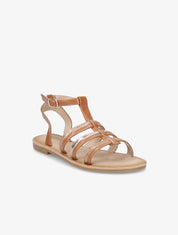 Nu-pieds à brides stylisées - Camel - 1