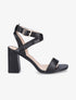Sandales à talons en simili et brides croisées - Noir - 5