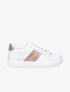 Baskets simili à détail croco et python - Blanc/rose - 5