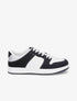 Sneakers bicolore en simili et suédine - Noir - 1