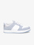 Sneakers bicolore en simili et suédine - Bleu clair - 5