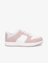 Sneakers bicolore en simili et suédine - Rose - 5
