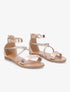 Sandales plates montantes à brides tressées - Rose gold - 1