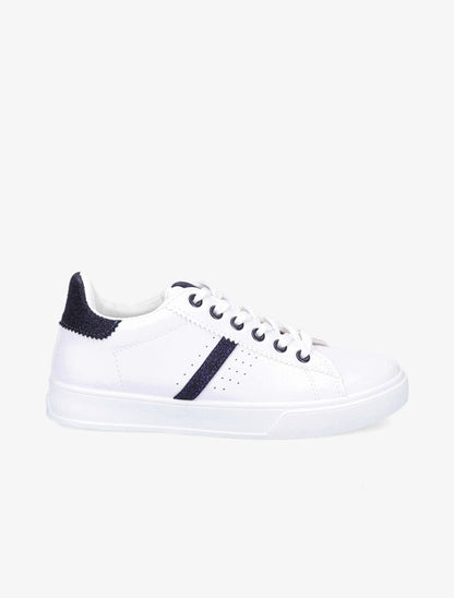 Sneakers à contrefort pailleté - Blanc/bleu - 5