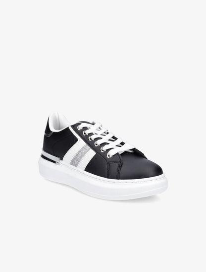 Sneakers à contrefort en suédine et à détail métallique - Noir - 2