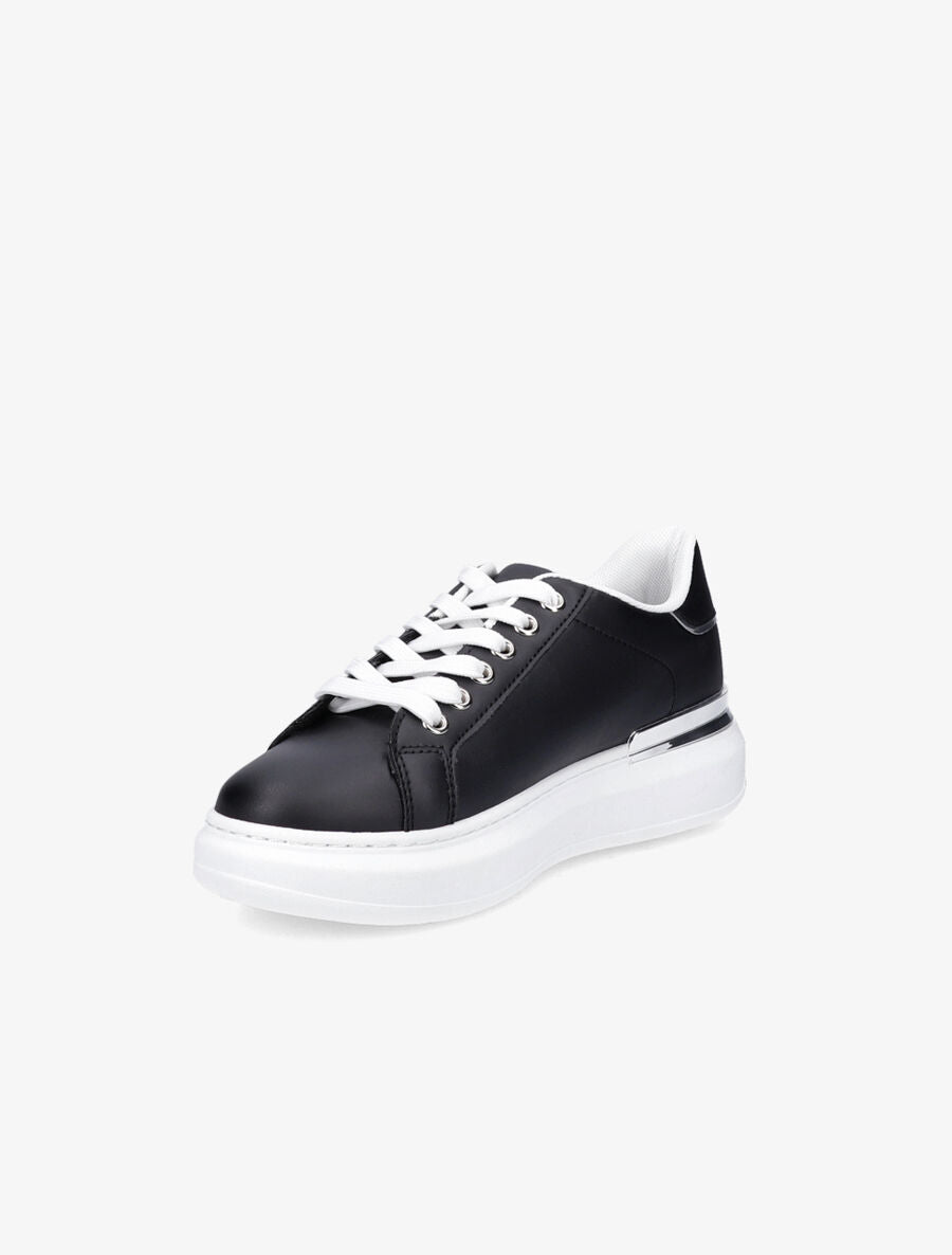 Sneakers à contrefort en suédine et à détail métallique - Noir - 3