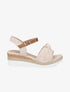 Sandales compensées à noeud - Beige - 5
