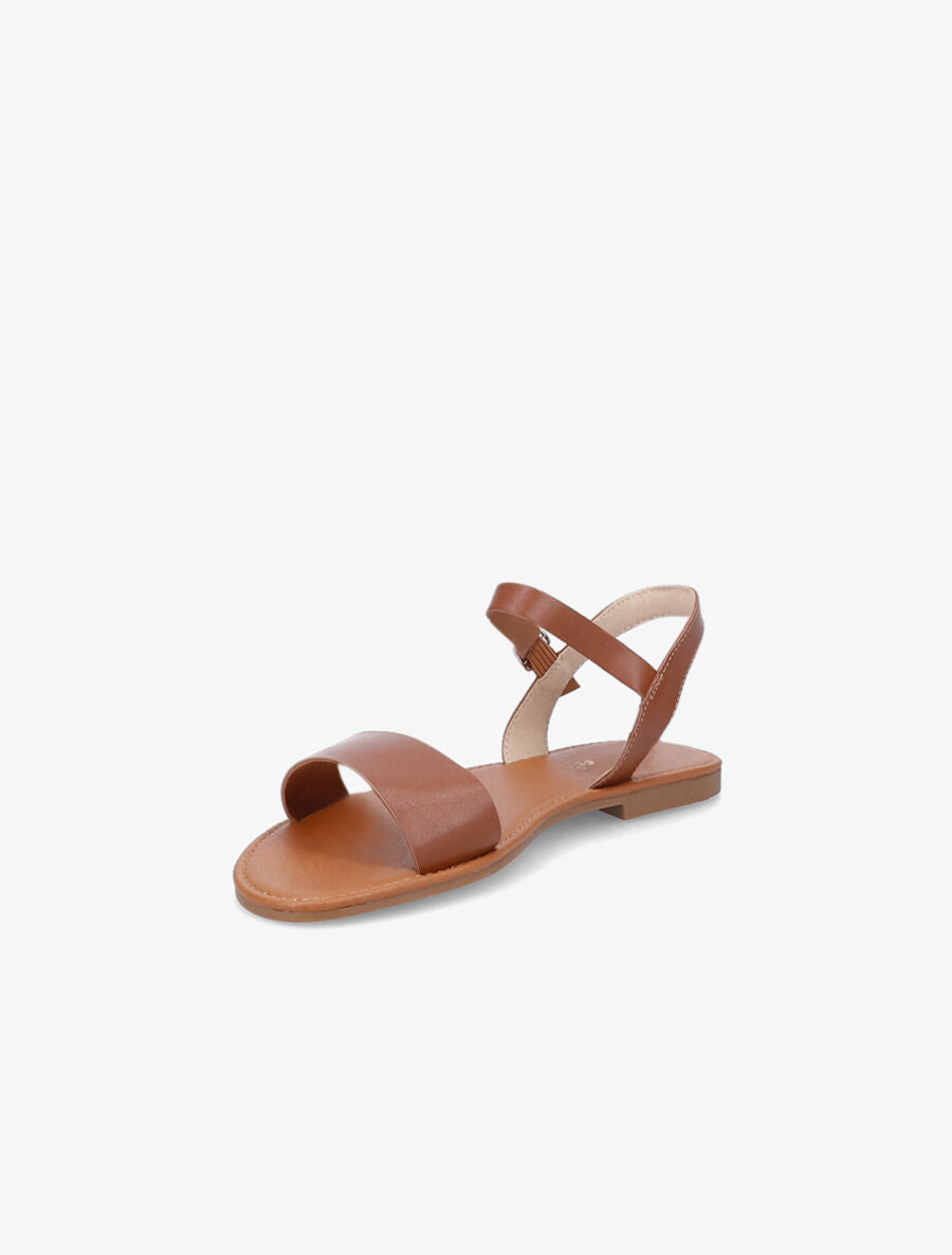 Nu-pieds basiques en simili - Camel - 3