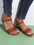 Nu-pieds basiques en simili - Camel - 1