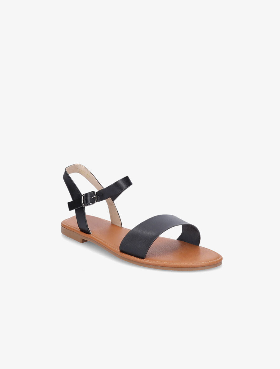 Nu-pieds basiques en simili - Noir - 2