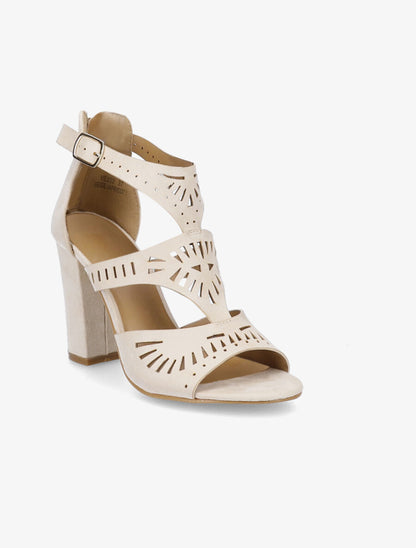 Sandales ajourées en suédine - Beige - 2