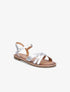 Nu-pieds croisés et irisés effet croco - Argent - 1