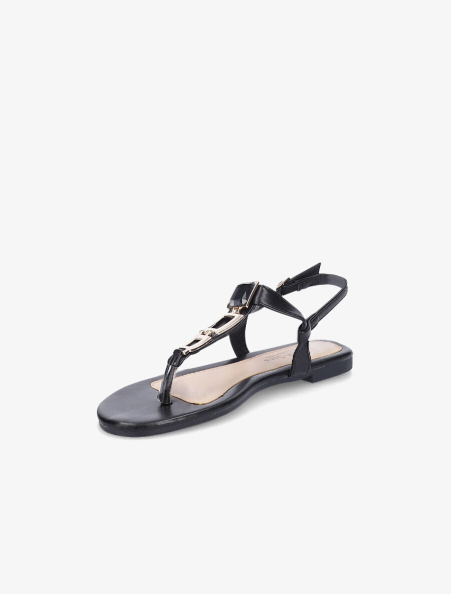Nu-pieds en simili à bijou - Noir - 4