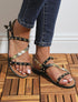 Nu-pieds en simili à bijou - Noir - 1