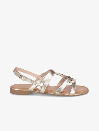 Nu-pieds entrelacés et stylisés en simili - Or - 2