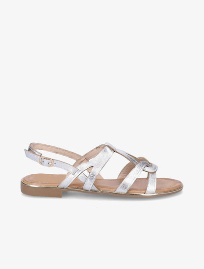 Nu-pieds entrelacés et stylisés en simili - Argent - 2