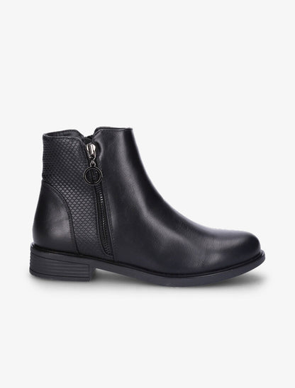 Bottines plates à détail python - Noir - 2