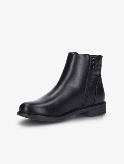 Bottines plates à détail python - Noir - 4