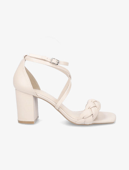 Sandales tressées à brides croisées - Beige - 5