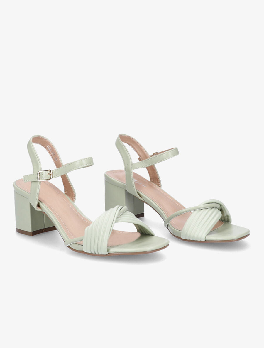 Sandales à brides entelacées - Vert d&