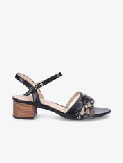 Sandales à bride stylisée python - Noir - 5