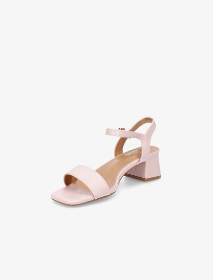 Sandales classiques unies en simili - Rose - 3