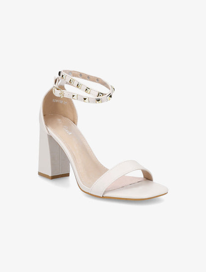 Sandales à bride cloutée - Beige - 2