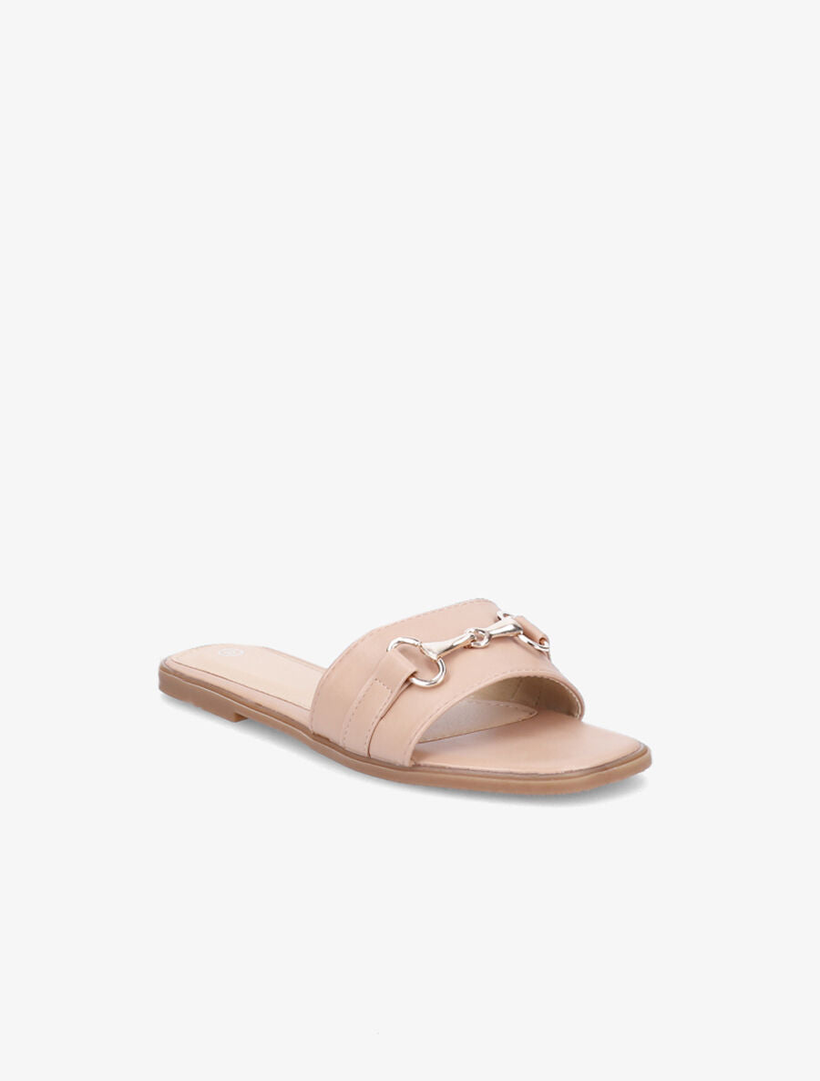 Mules plates à boucle métallique - Rose - 2