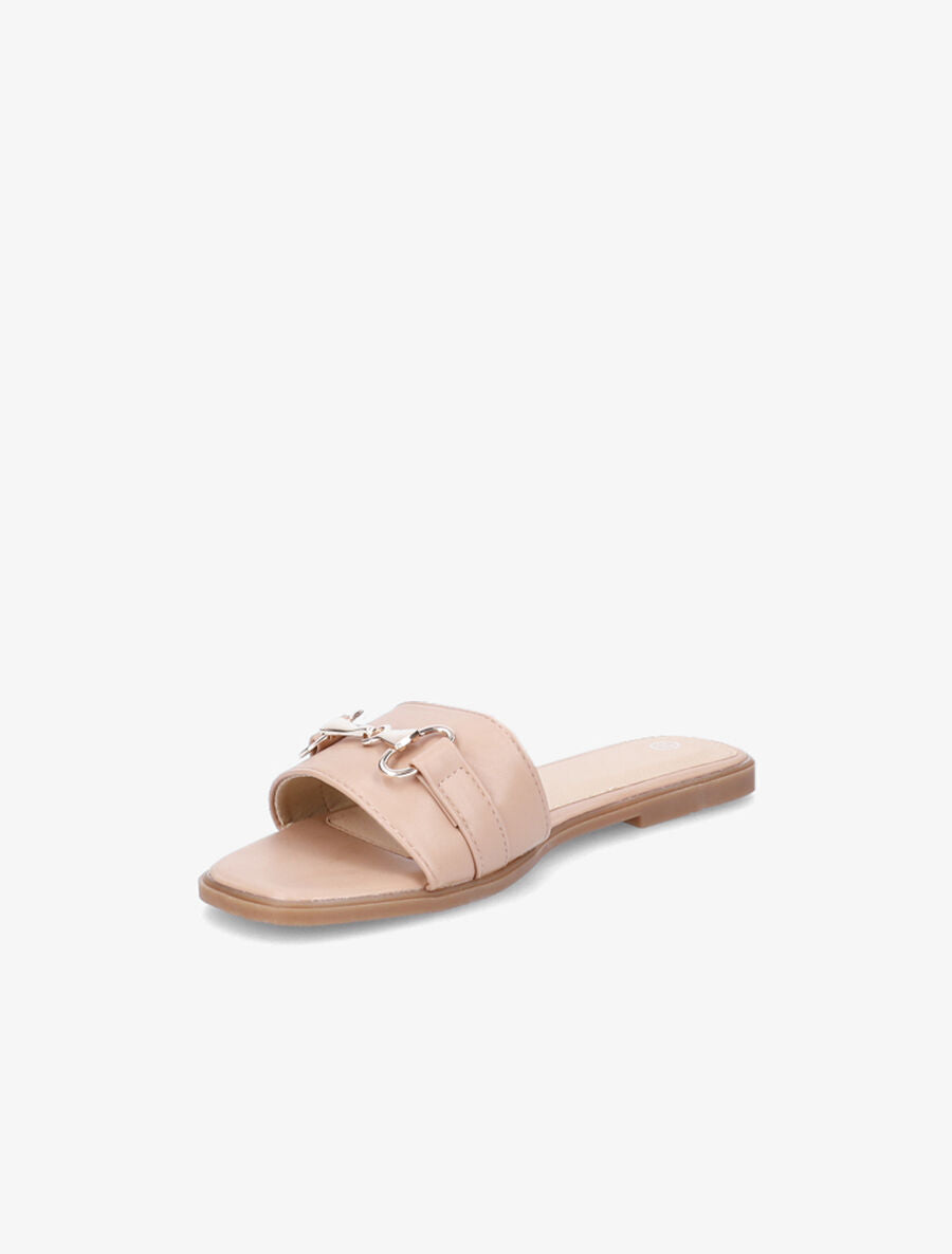 Mules plates à boucle métallique - Rose - 3