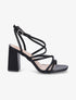 Sandales à ganses entrelacées et brides - Noir - 5
