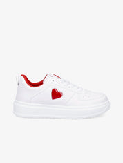 Baskets coeur en simili - Rouge/blanc - 5