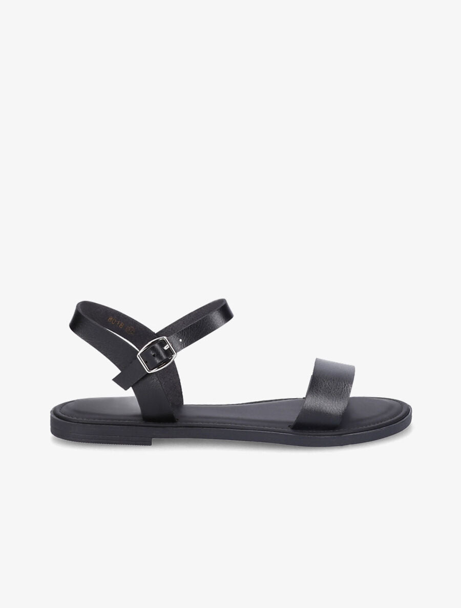 Nu-pieds basiques en simili - Noir - 6