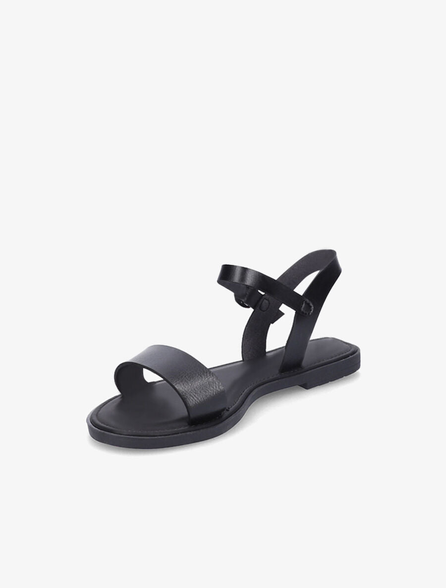 Nu-pieds basiques en simili - Noir - 4