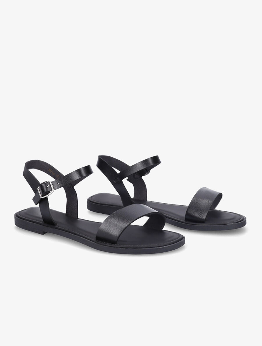 Nu-pieds basiques en simili - Noir - 5