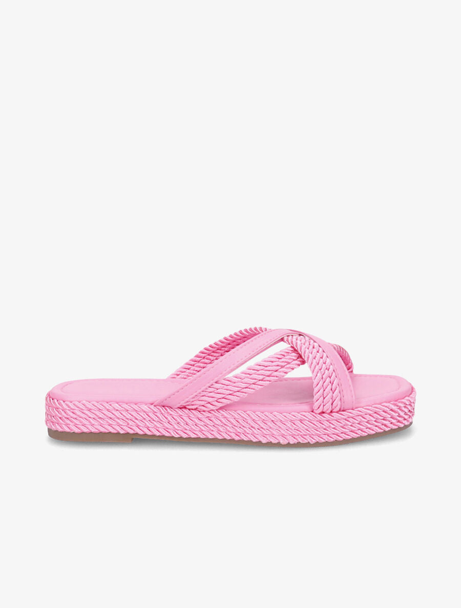 Claquettes à ganses croisées - Rose - 1